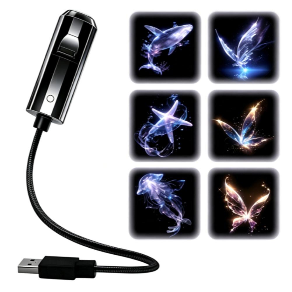Mini Galaxy Star Projector Night Light Christmas Pattern Projection Light Ceiling LED Lamp USB Ambient Lamp For Home Party Decor