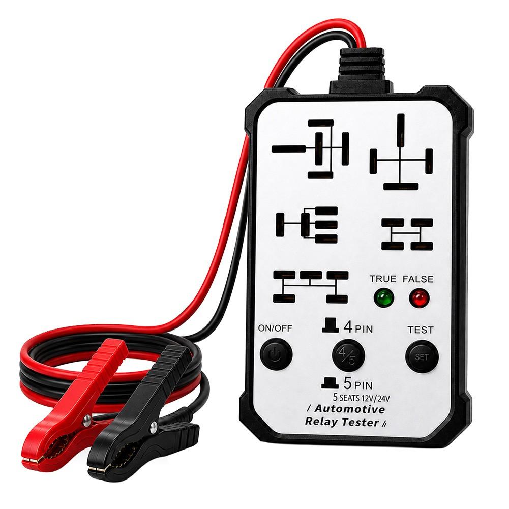 Relay Tester with Dual Voltage Support 12V 24V and 5 Socket Configuration