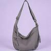 Trendy Women's Soft Cloth Shoulder Bag – Solid Color Student Casual Style Large Capacity Tote,Crossbody & Hobo Bag for Daily Use