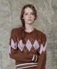 LARTIGENT L13 Argyle V-Neck Knit(Brown)