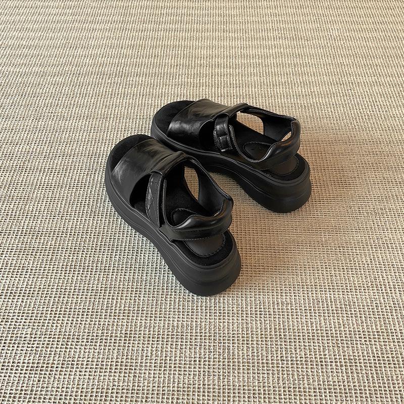 Spot! Xiaohongshu popular retro thick-soled sandals women's new summer heightened flat-soled soft-soled sandals are not tired