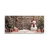 Decorate the Garage Door with Christmas Yard Banners and Hang the Party Decoration Backdrop.