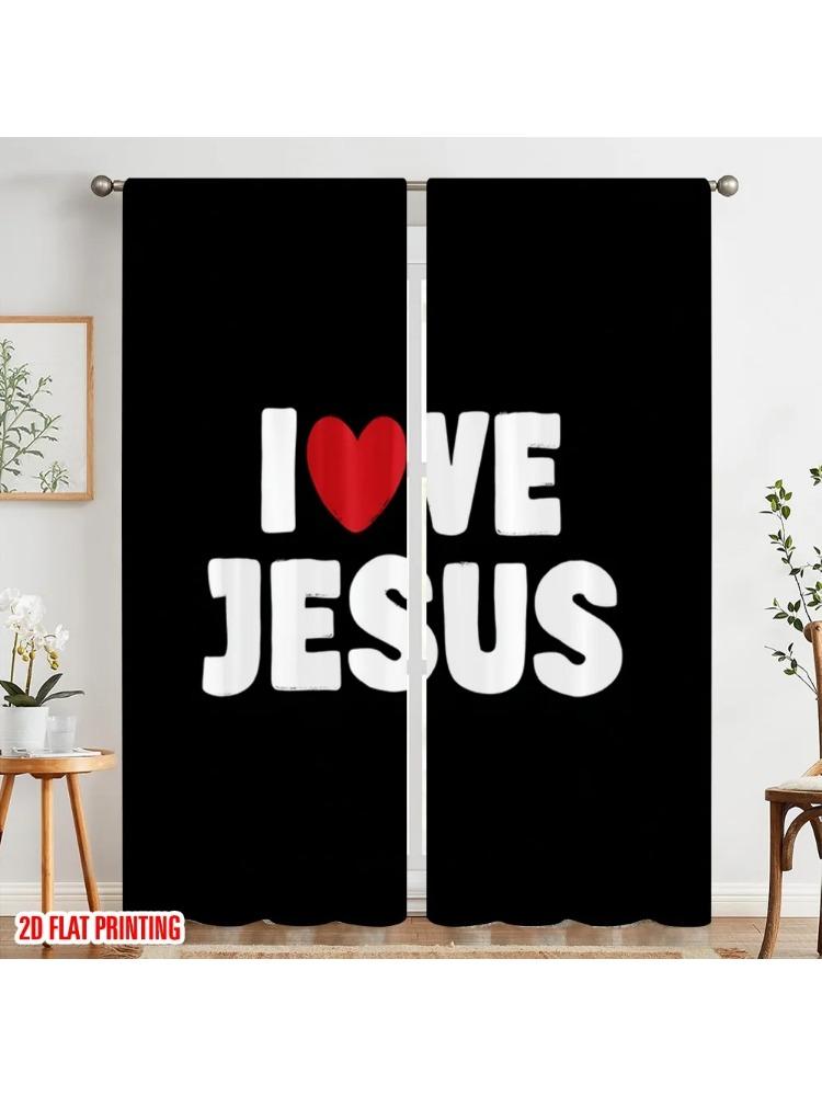 

Plane Printing Curtains Window Treatment Black Red Heart Versatile Polyester Fabric Without Rod Decorations Made Of W100*H70(CM)-Grommet top&1PCS