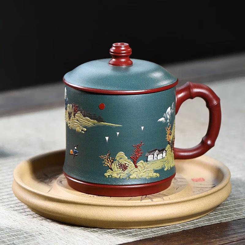 Handcrafted Zisha Teacup with Gold Inlay