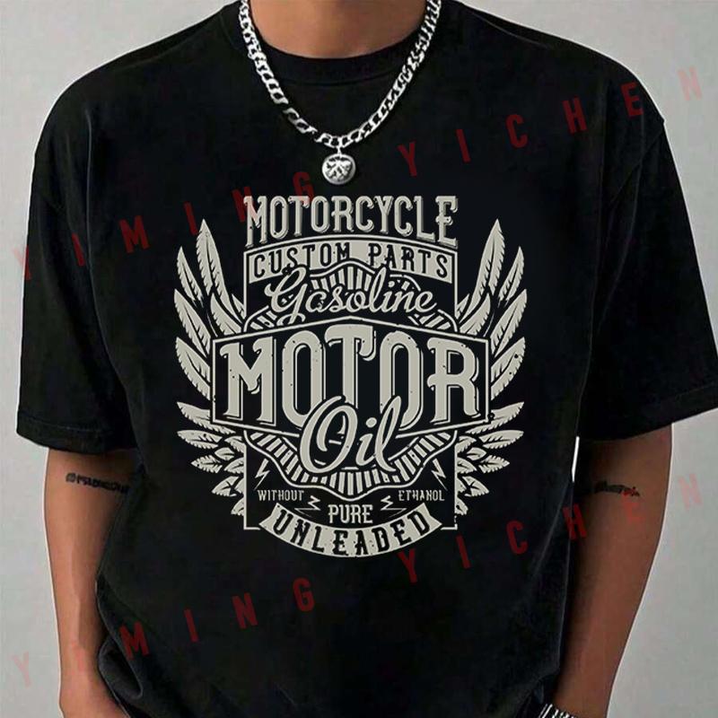 Motorcycle Custom Parts Motor Oil T-Shirt Moto Riders Men's Casual O-Neck Tops Tee 2026