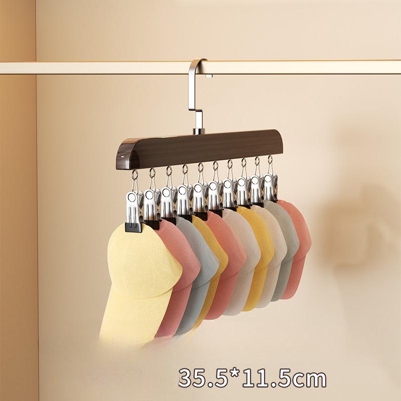 Percha de Madera con 10 Pinzas para Calcetines y Lencería, Tendedero Multiusos para Sombrero y Ropa Interior, Organizador de Lavandería para el Hogar