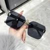 Fashion Rimless Sunglasses Women Big Frame UV400 Protective Gradient Luxury Eyewear Lentes De Sol Mujer