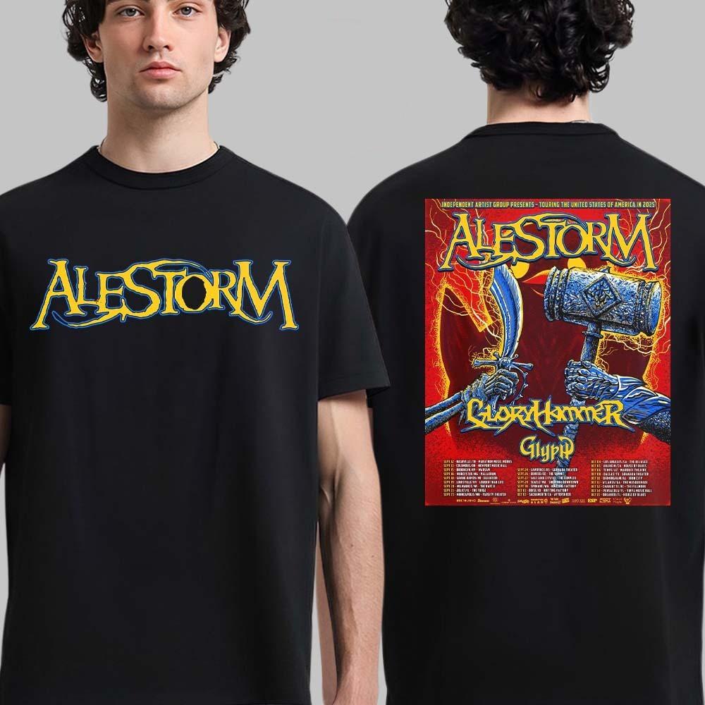 

Alestorm Touring The United States Of America In 2025 Schedule Two Sided T-Shirt XL