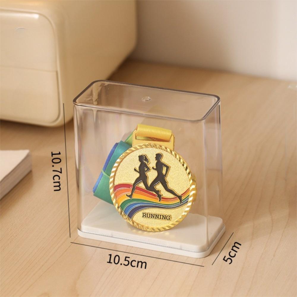Portable Acrylic Badge Display Rack Transparent Dust Proof Handheld Badge Case Stackable Badge Organizer Badge Collection