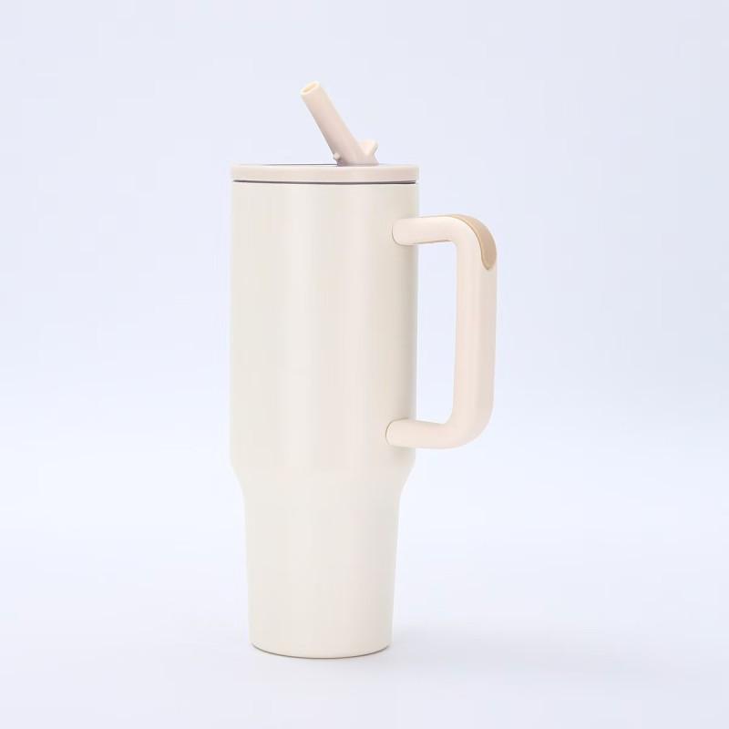 40oz Large Capacity Vacuum Insulated Stainless Steel Travel Mug With Straw Car Office Outdoor Use