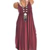 Plus Size Summer Beach Dress Crocheted Lace Solid Color Sleeveless Maxi