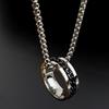 European and American Transfer Titanium Steel Chain Ring Necklace Men's Rotatable