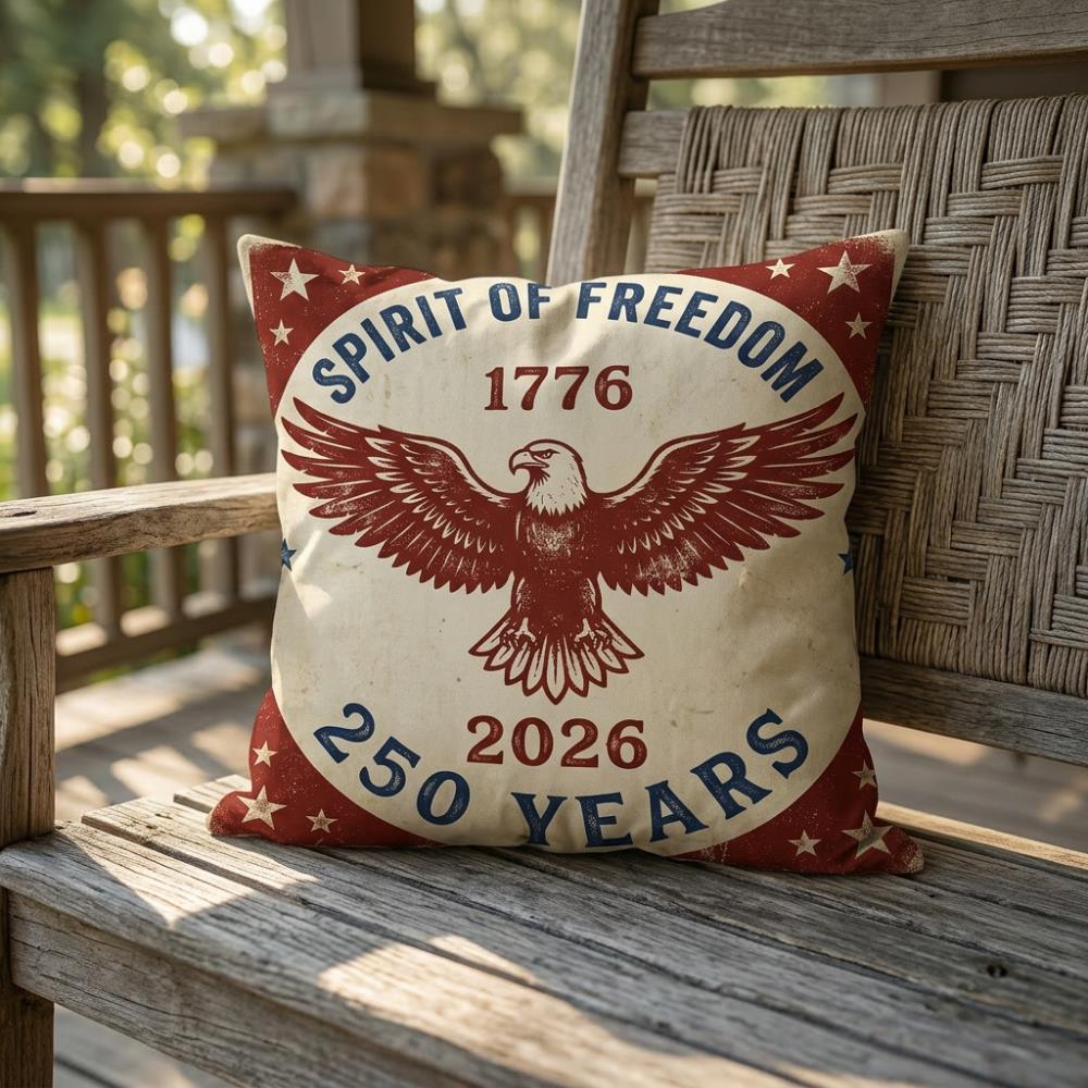 Spirit Of Freedom 1776 - Kissen mit Adlerdruck 250 Jahre Patriotisches Amerikanisches Thema Kissen Dekokissen für Sofa zu Hause