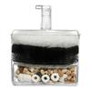 Aquarium Corner Filter Fish Tank Air Driven Sponge Filter Bio Filtration Corner Filter with Multi Kinds of Filter Media for Fry Shrimp Nano Fish Tank