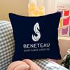 BBENETEAU Logo Cushion Cover Inches Farmhouse Decor Home Throw Pillow Covers for Couch Decorations