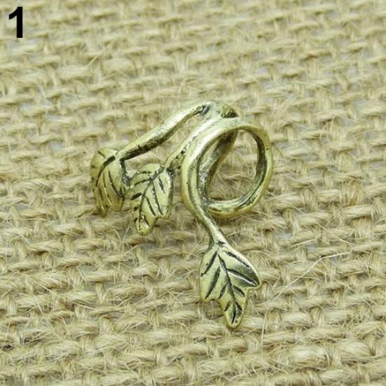 1Pc Vintage Alloy Ear Stud Leaf Design Earring Ear Cuff Clip Ear Ring Jewelry