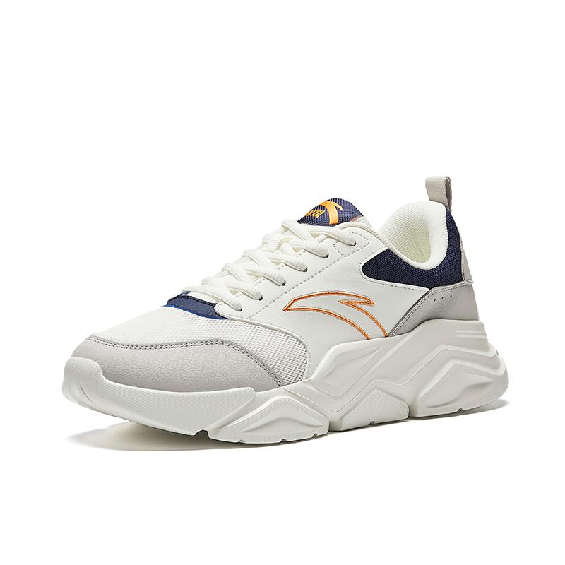 New Anta Life Collection Abrasion Resistant Breathable Low top Casual Shoes Men's White Gray Blue 912538828-4