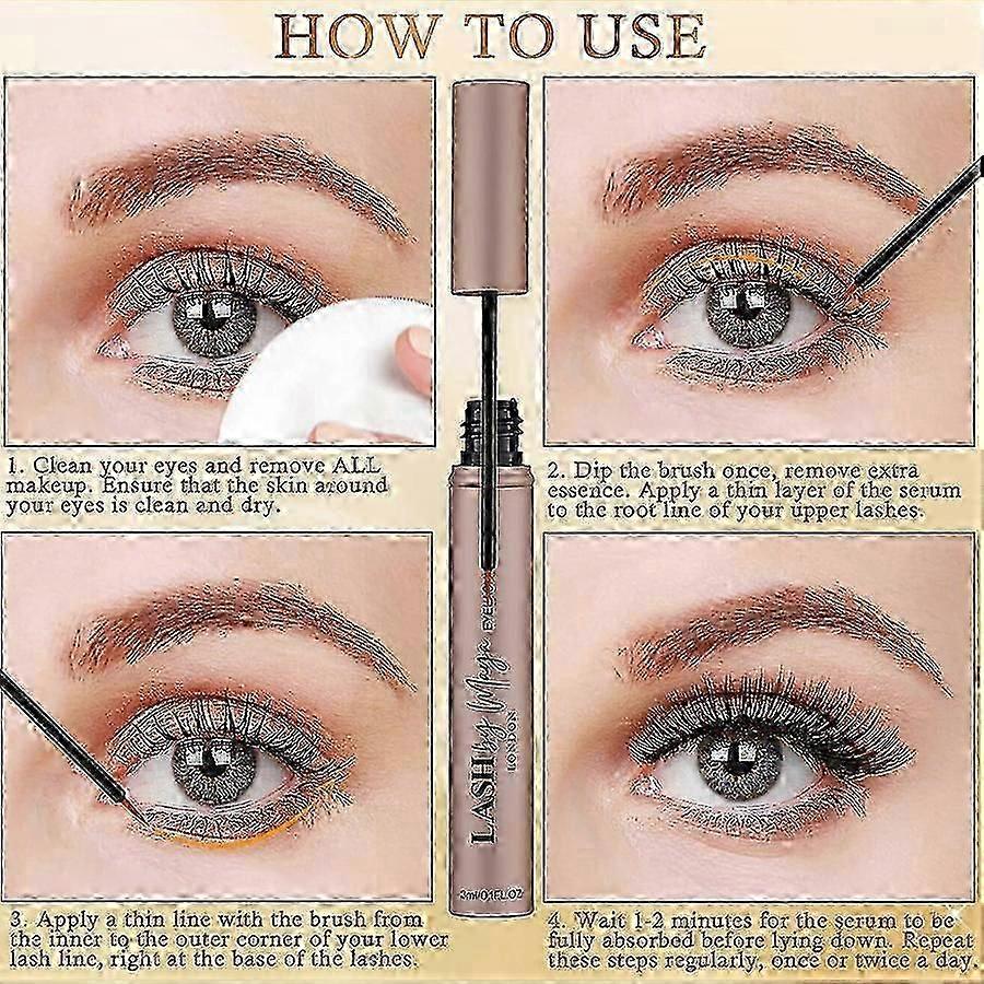 3ml Eyelash Growth Serum & Eyebrow Nourishing Serum, Thickening & Curling Formula, Fast Absorption In 26s, Plant-Based, Waterproof