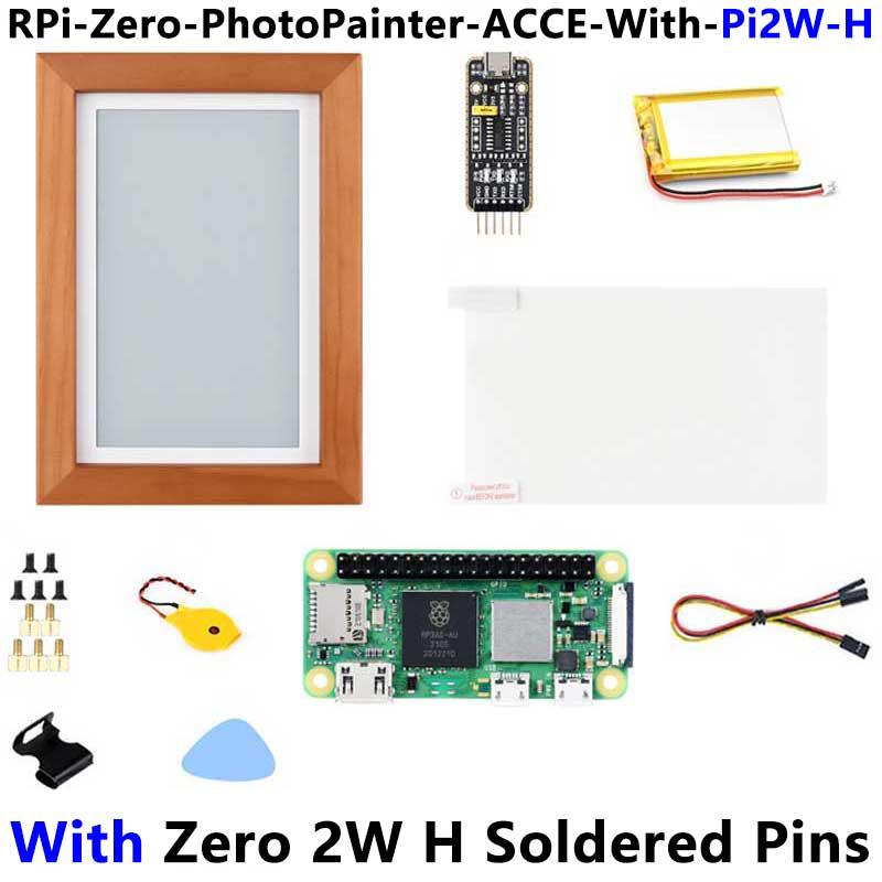 Raspberry Pi Zero Pi0 2W Digital Photo Frame 7.3 inch E6 Full Color E Paper Ink Calendar Art Poster RPi Zero-PhotoPainter