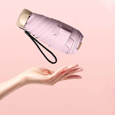 Paraguas de protección con estuche 2 en 1 función plegable pequeño fácil de almacenar para hombres y