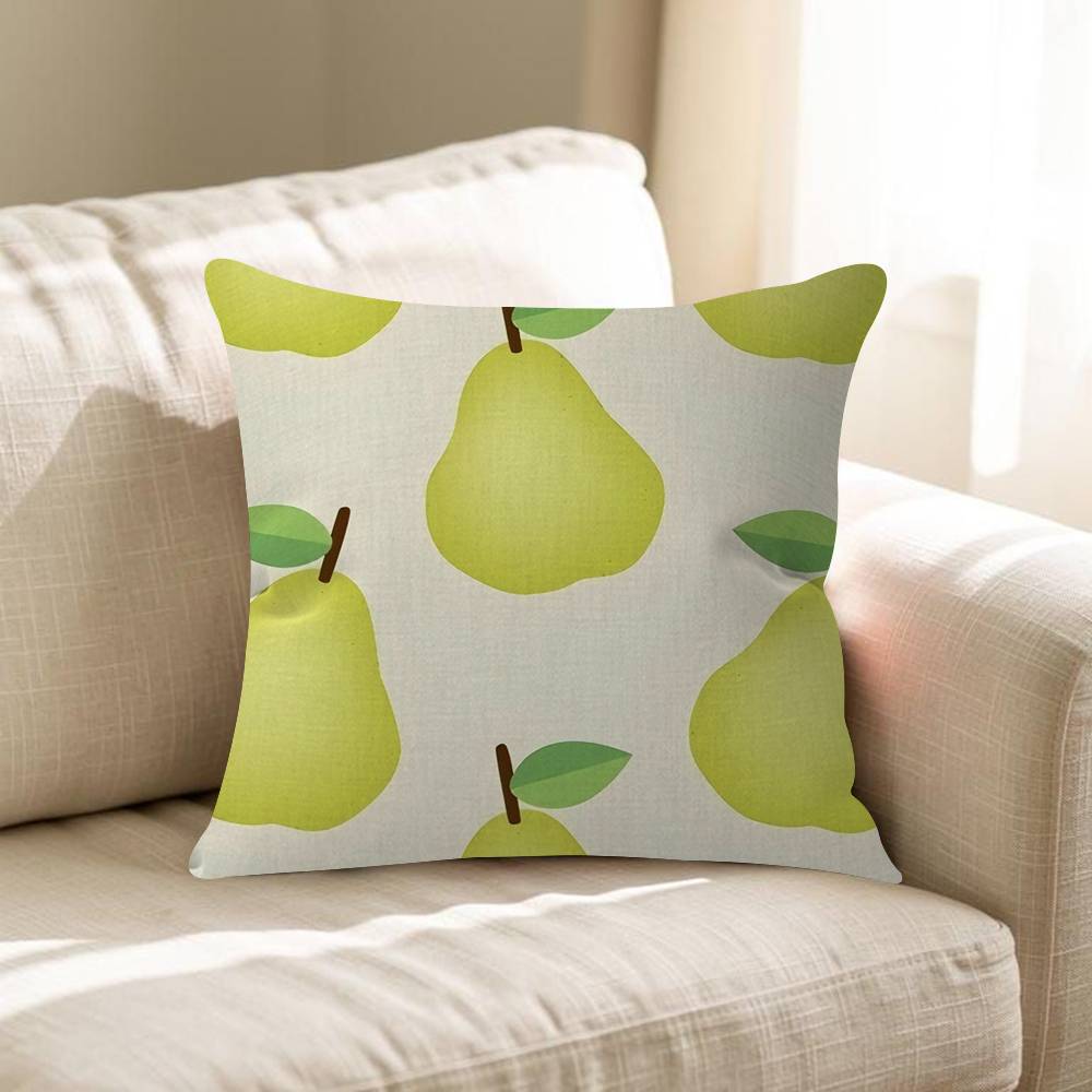 Fresh Green Pears Cushion Cover Pillowcase Upholstery Sofa Throw Pillow Home Decor Pillowcas
