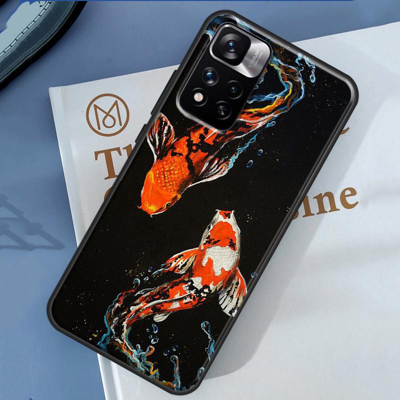Koi Carp Fish Painting Case For Xiaomi Redmi 13C 10C 12C 14C Redmi Note 14 13 Pro 12 11 9 10 9S 10S 11S 12S Cover