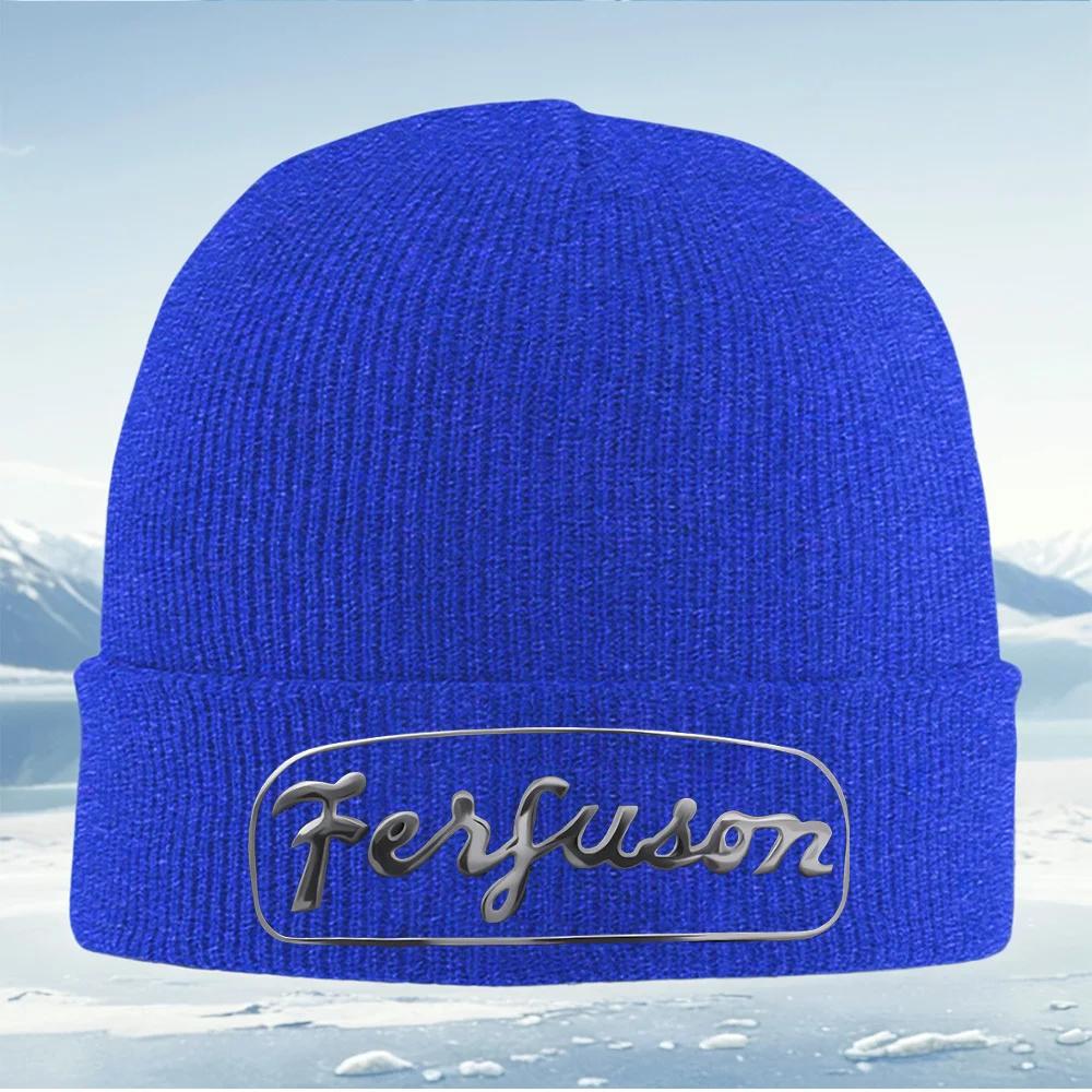 Ferguson stylish metallic logo design Unisex Women Unisex Knitted Hat Beanie Pullover Cap Winter Thermal Warm Christmas Outdoor Cyc