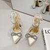 Fashion Brand Love Rhinestone/Flower Strap Sandals Model Show Bow Tie High Heels Thick Heel Waterproof Platform Size 35-43 Women's Shoes