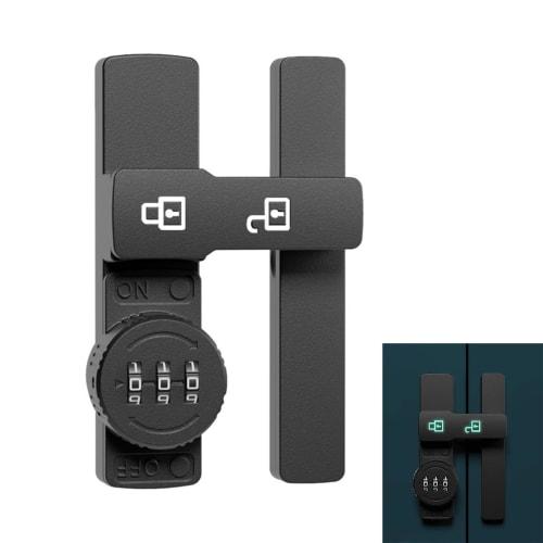 

Door Lock, Password Lock, 90/180 Rotation, Auxiliary Lock, Luminous Door Hasp Lock, for Sliding Doors and Interior Doors, Retrofit, Rotating Type, D