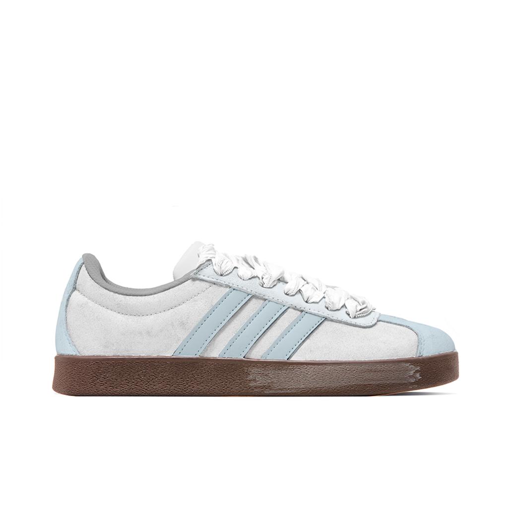 adidas VL COURT 2.0 Lone Blue Abrasion Resistant Abrasion Resistant Low Top Skateboard Shoes Unisex Blue White HQ1802(TeamM-S-BOX)