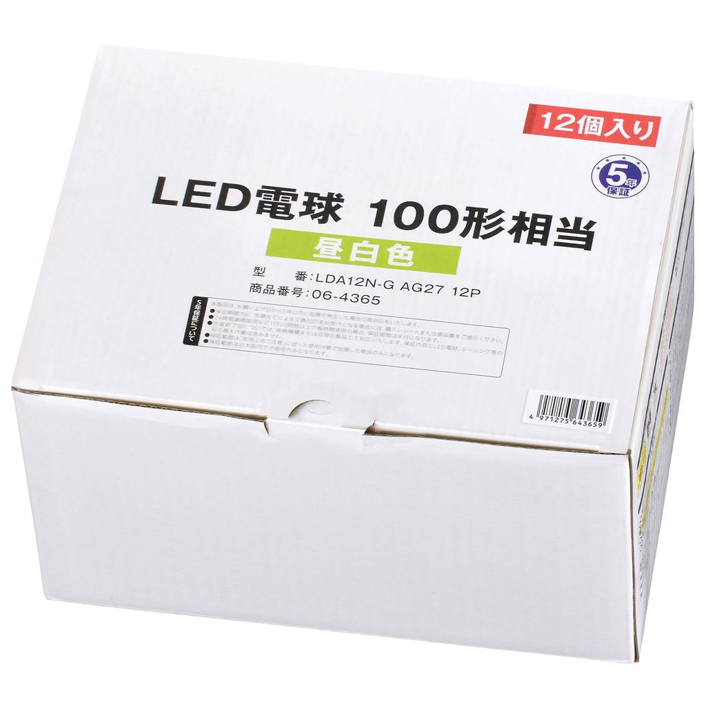 OHM Electric LED Bulbs, E26, 100W Equivalent, Daylight White, Pack of 12, LDA12N-G AG27, 12P, 06-4365