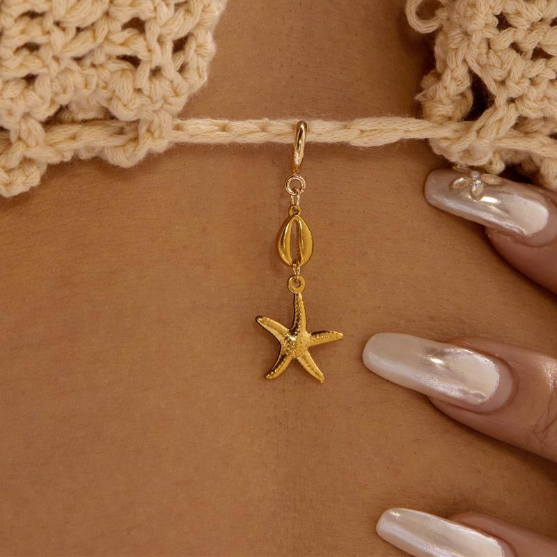 1/3Pcs Stainless Steel Creative Conch Coral Seahorse Bikini Buckle Pendant For Women Starfish Fish Shell Bikini Swimwear Jewelry
