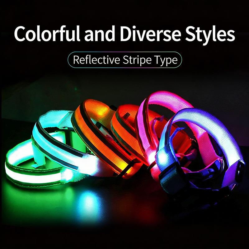 Usb Charging Glowing Dog Collar With Pendant Detachable Luxury Led Light Bright For Small Dogs Cat Night Safety Collar Wholesale