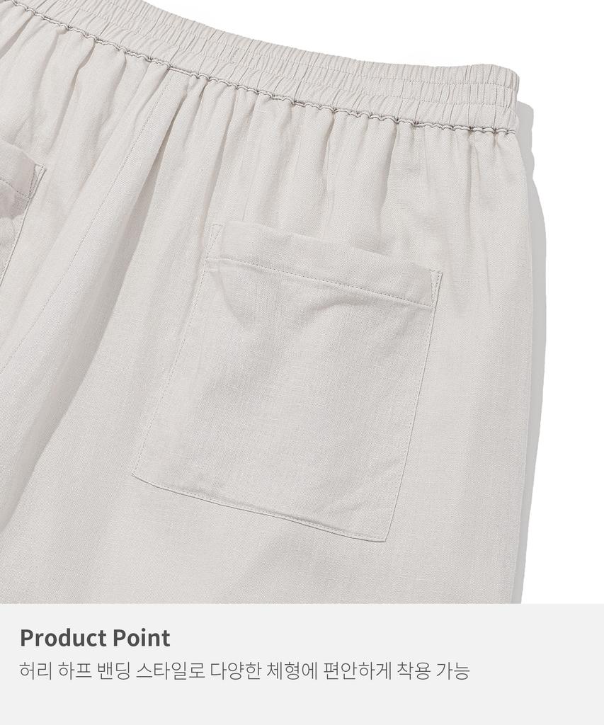 KIIMUIR (Women) Summer Semi-Wide Linen Pants_Light Gray