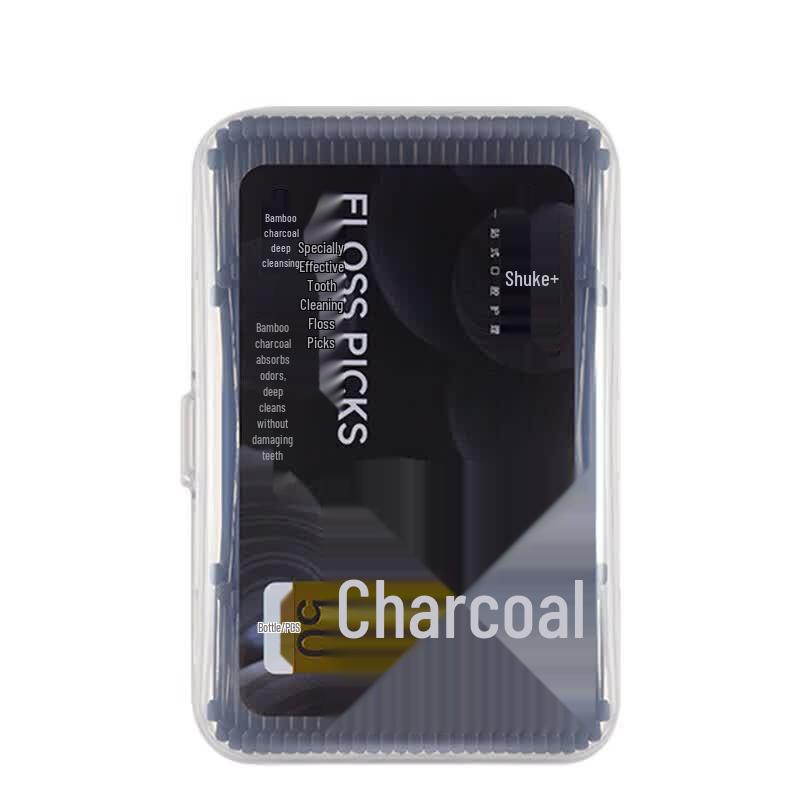 Saky Bamboo Charcoal Deep Clean Dental Floss Picks