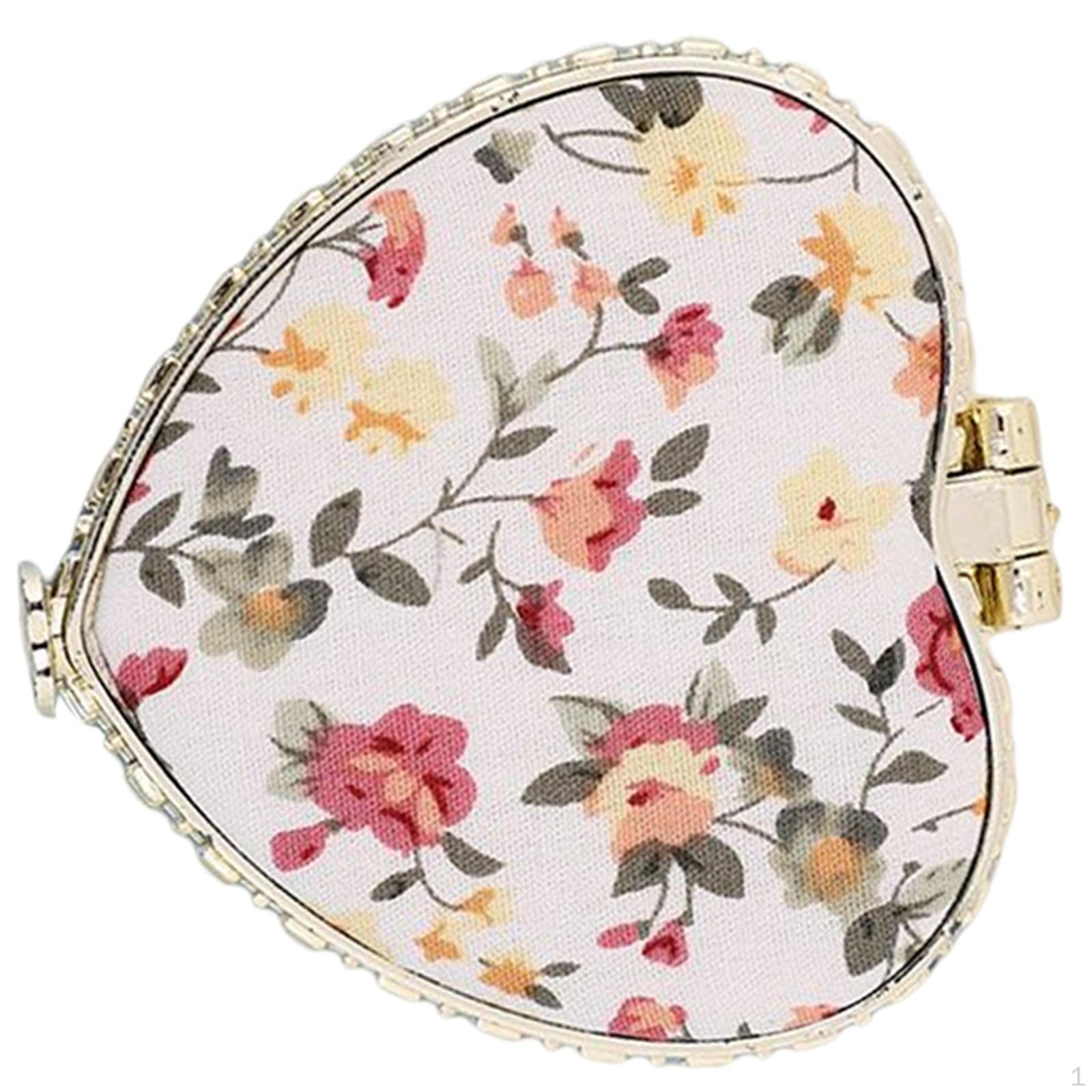 

Компактное дорожное зеркало для макияжа, двусторонняя карманная сумка со складным зеркалом для кошелька Heart