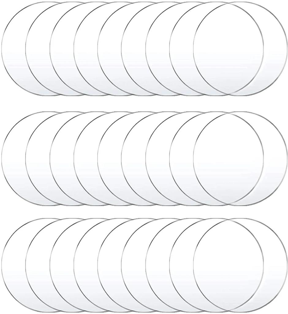 Clear Round Acrylic Ornament Blanks,Acrylic Circle Disc with Hole for Vinyl,Christmas Decor,Engraving,Painting and DIY Crafting