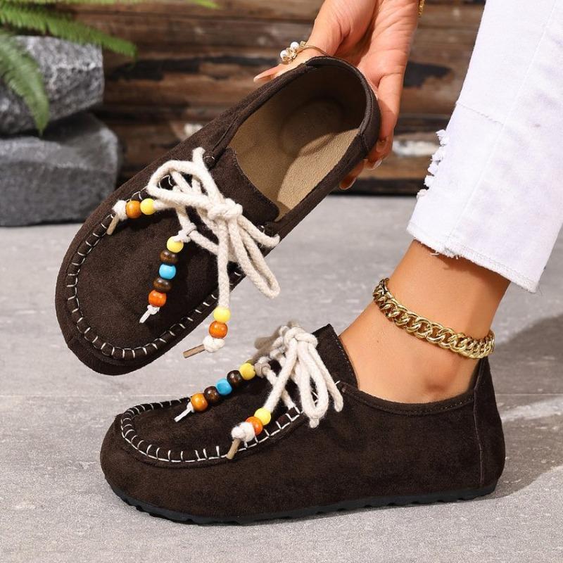 

Spring and Autumn new retro matte leather women s one-pedal Doudou shoes flat-soled soft-soled casual single shoes women 43 темно-коричневого