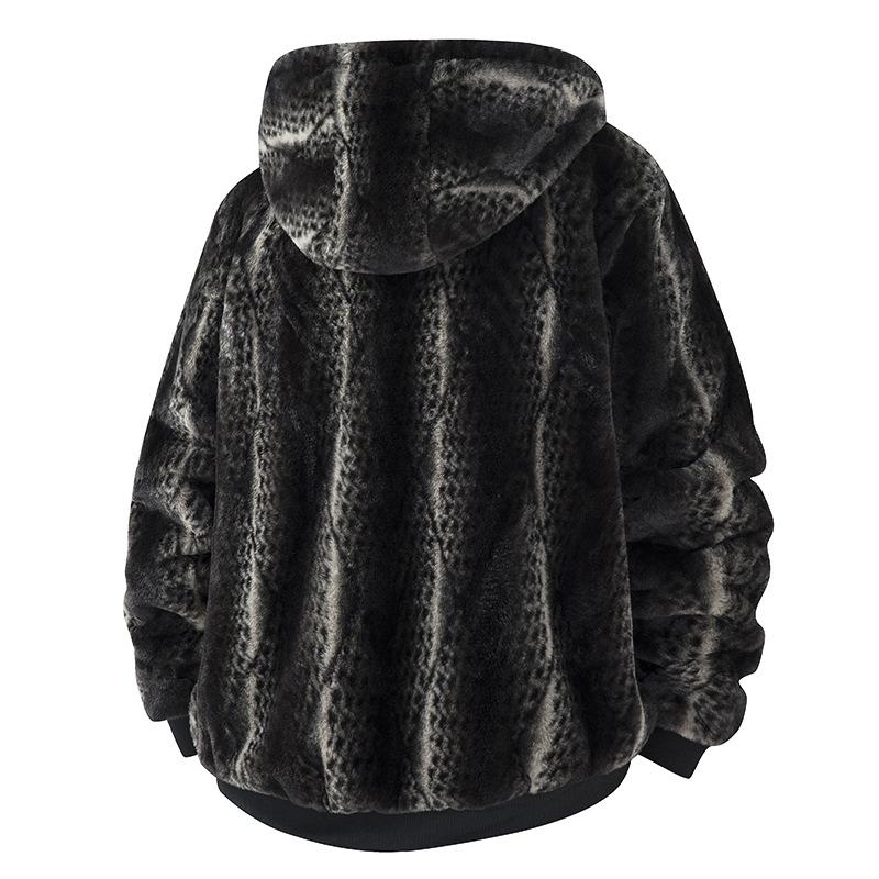 Kapuzen-Reißverschlussjacke aus Langflor-Fleece