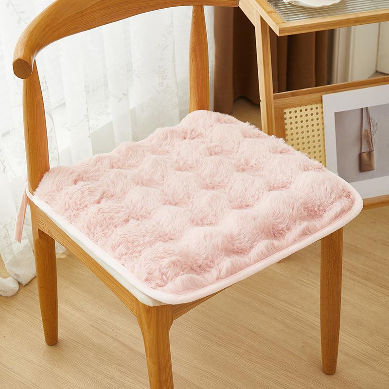 Premium Winter Plush Seat Cushion Thick Warm Non-Slip Chair Pad for Office Home Comfort Soft Cover
