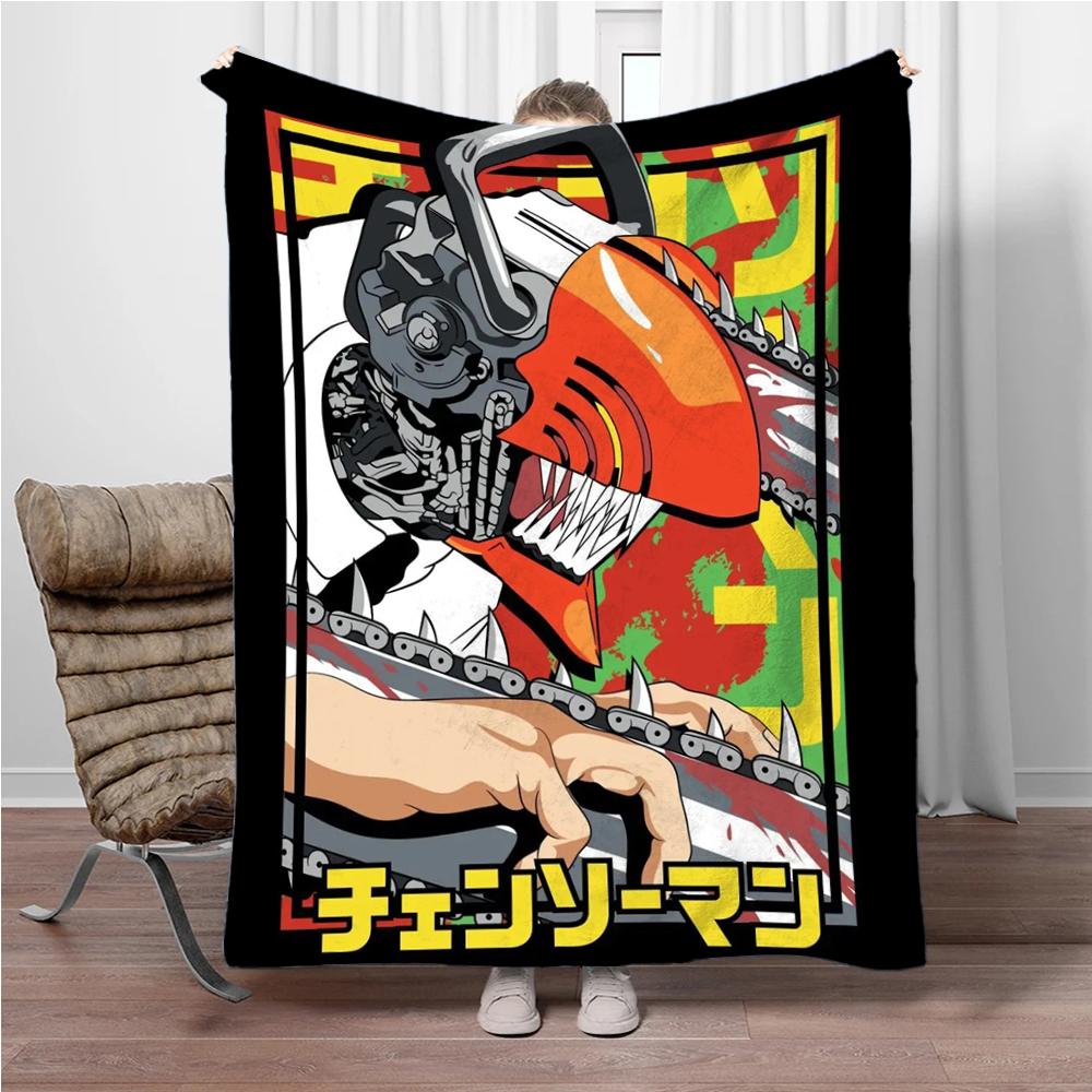 Japanese Anime Manga Denji Chainsaw-Man Children Warm Soft Blankets for Sofa Bed Cover Blanket Suitable for Birthday Souvenir