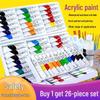 48-Color Waterproof Acrylic Paint Set for Kids' DIY Graffiti and Handmade Art Projects