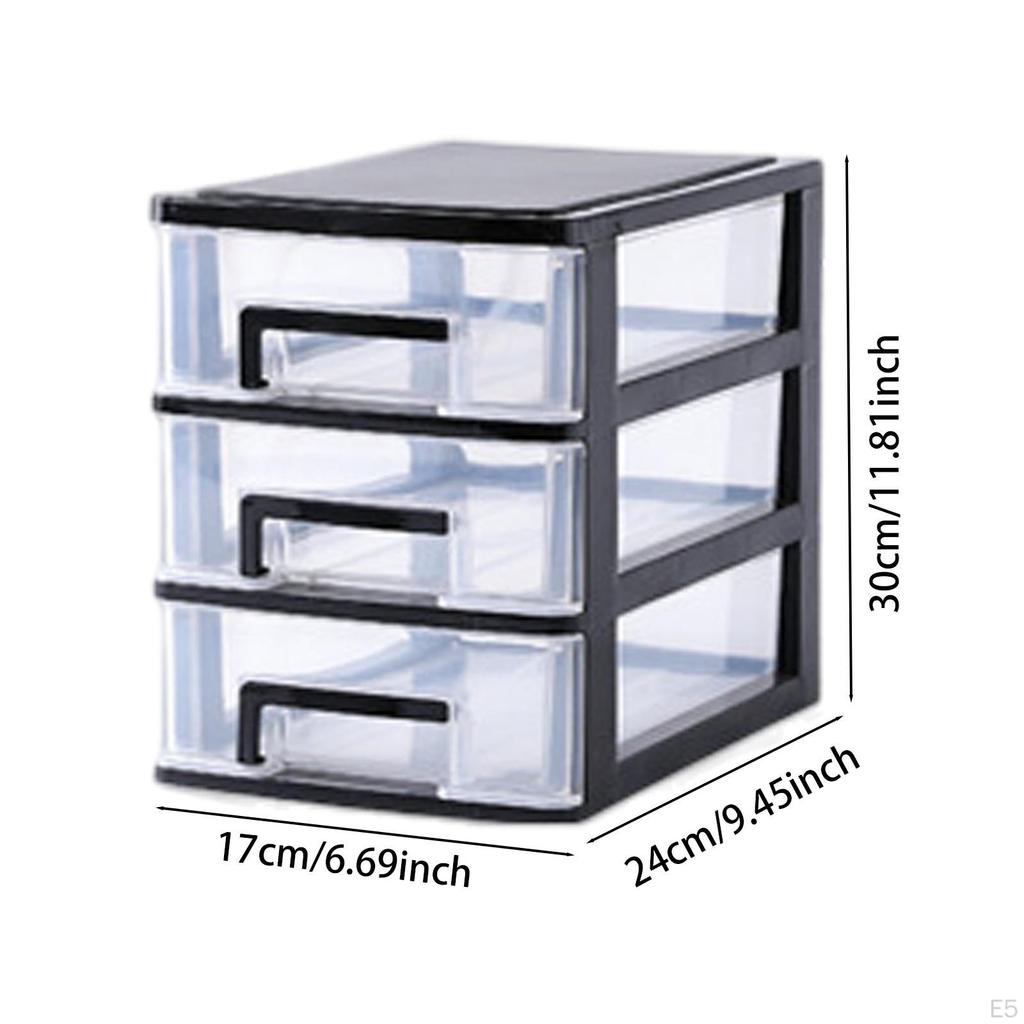 Clear Desk Storage Box with Drawer Organizer for Makeup