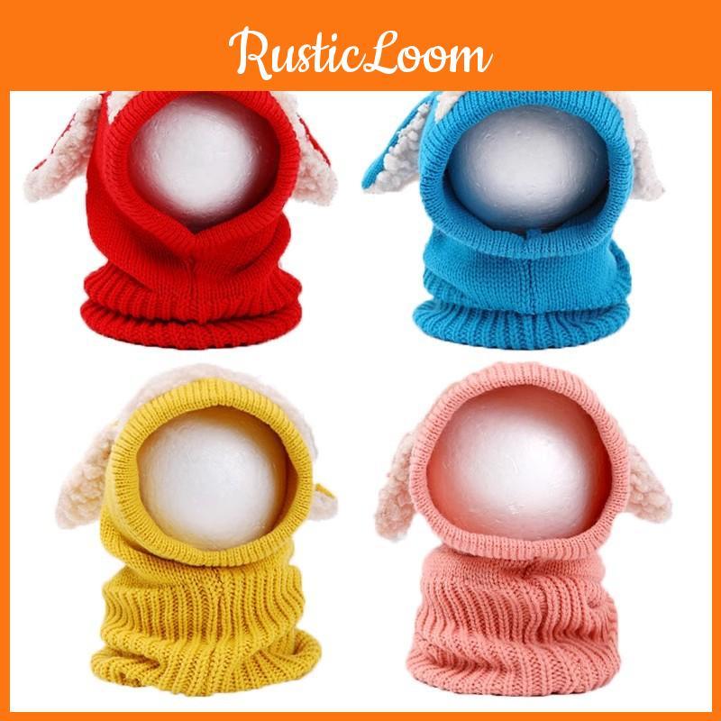 Toddler Knit Cap With Cute Dog Pattern For Kids Winter Warmth And Wind Resistance