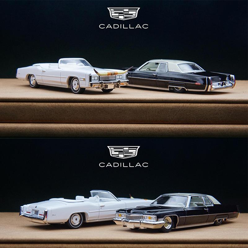 Greenlight 1:64 1973 Cadillac Diwei 1976 Cadillac Eldorado Convertible Simulation Alloy Miniature Diecast Car Model Toy Gift