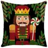 New Christmas Nutcracker Pillow Linen Print Reversible Living Room Sofa Bedroom Cushion Cushion Cover