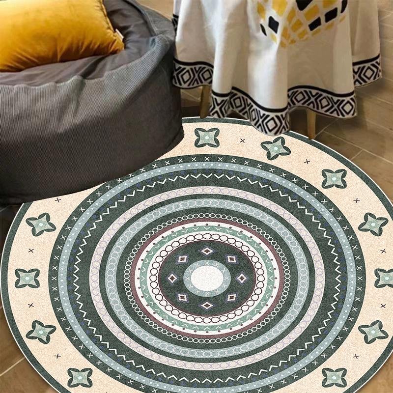 Bohemian Round Carpets Washable Non-Slip Indoor Floor Mat Living Room Decoration Sofa Bedroom Lounge Chair Mats Home Decor Rugs