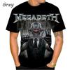 Sommer Neue Mode Megadeth 3D-Druck Casual Herren Rundhals Kurzarm Tops T-Shirt
