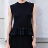 ELLASSAY Women's Ruffle Sleeveless Wool Knit Top