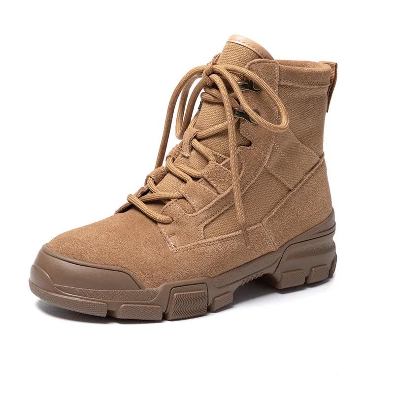 Short Boots Women New Genuine Leather Womens Boot Winter Midsole Frosted Leather Canvas Shoes Casual Short Boots Platform